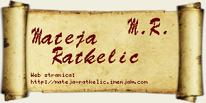 Mateja Ratkelić vizit kartica